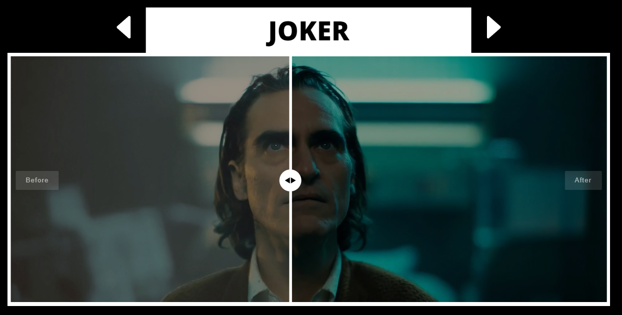 example of movie LUT from the film The Joker